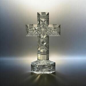 Rare Vintage Waterford Crystal Cross 10.5" Large Standing  - 10135